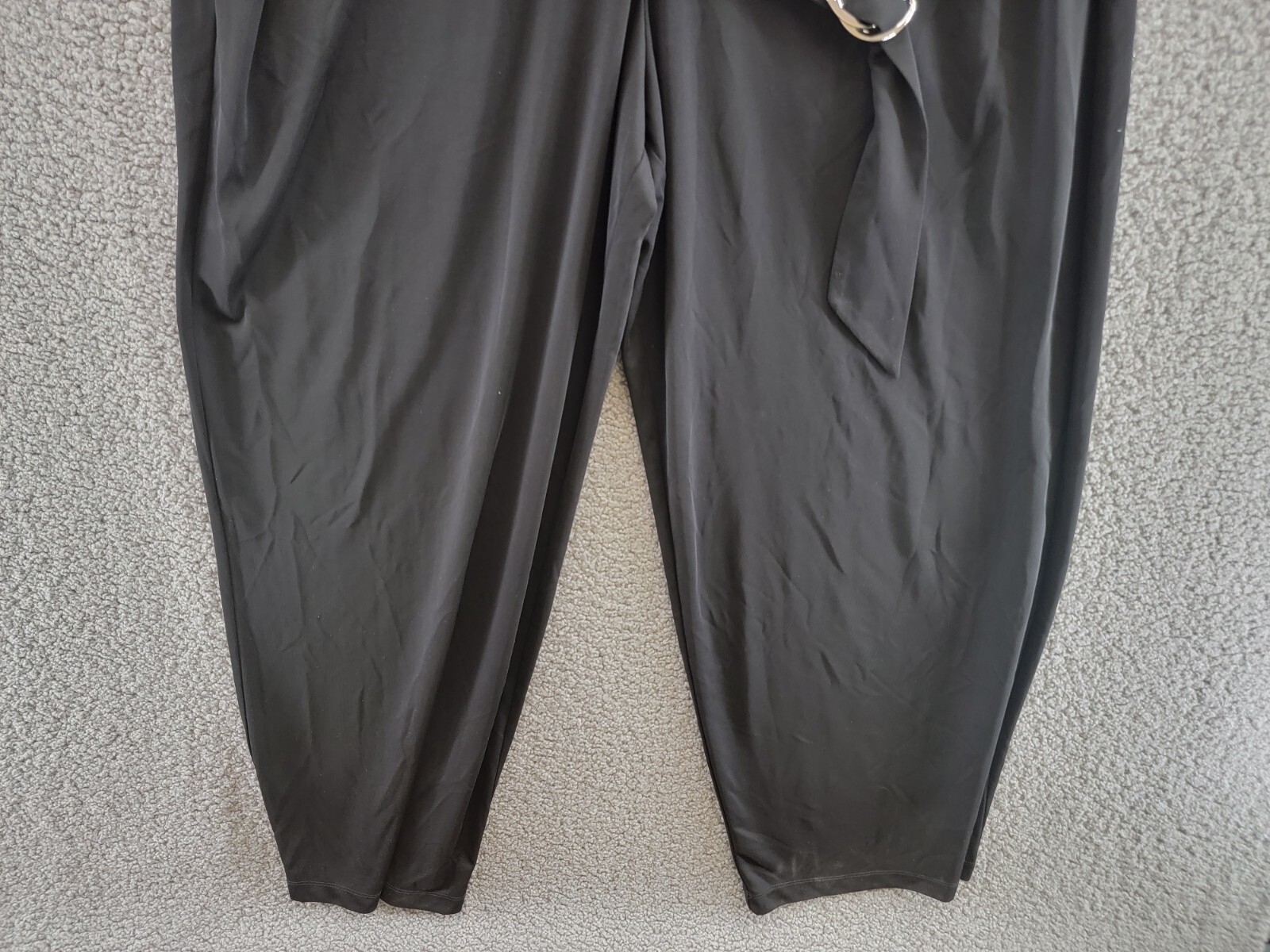 Anne Klein Plus Size Belted Pockets Wide-Leg Jumpsuit Women's 1X Black Back Zip - Picture 4 of 18