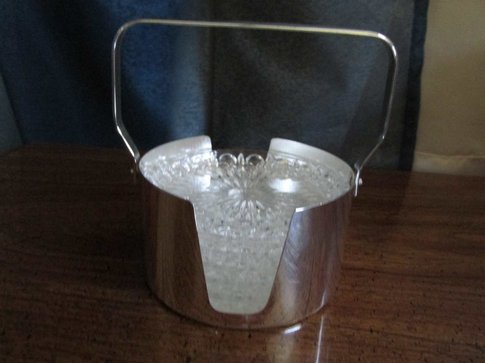 VINTAGE WEST GERMAN  SET OF 6 CRYSTAL COASTER AND GERMAN SILVER CADDY