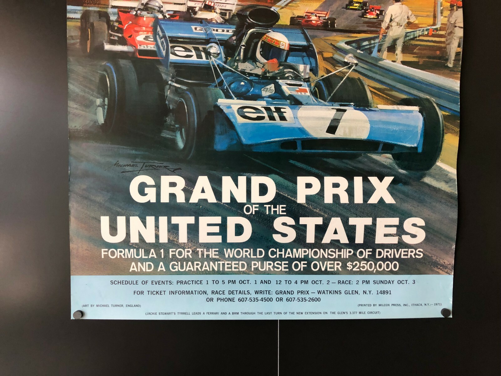 Watkins Glen Grand Prix of the US (Oct 3, 1972) - Original Poster 22 x 28 NM