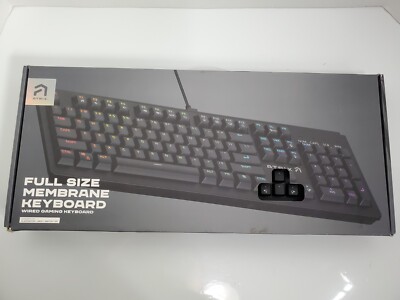 Atrix Full Size Membrane Keyboard Wired Gaming For PC Xbox PlayStation Switch