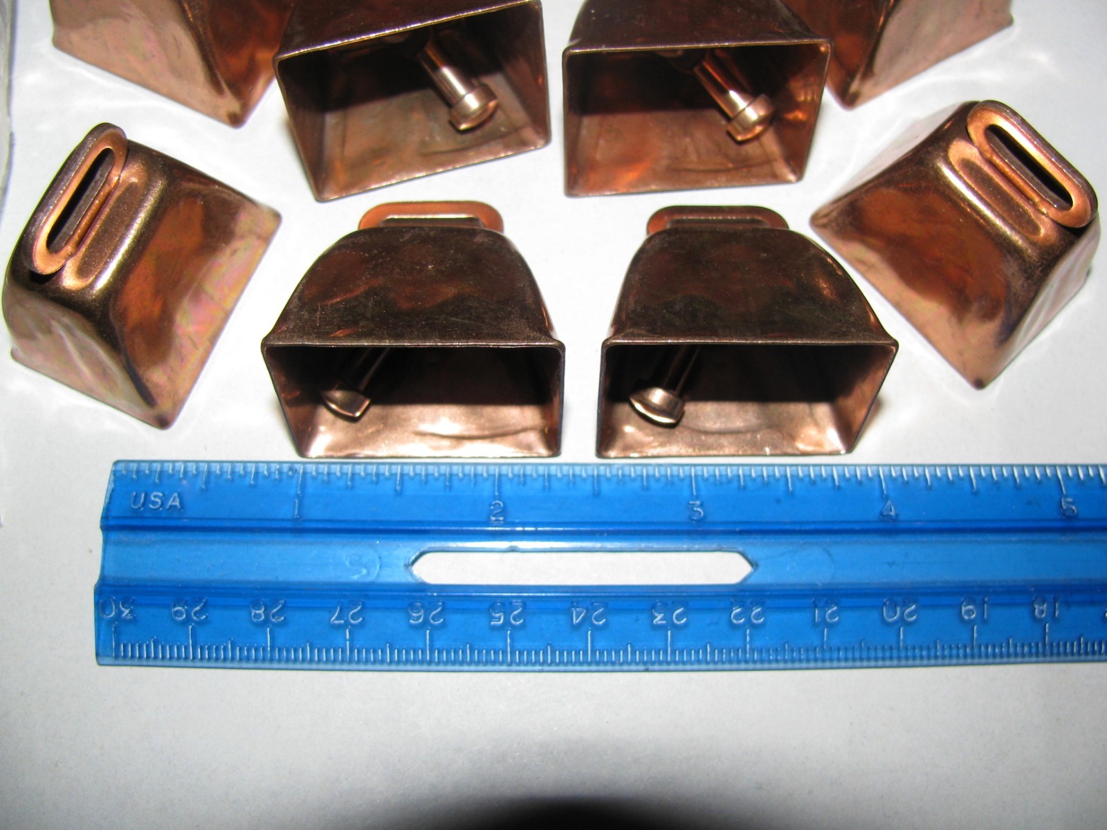 12 Copper Sheep Cow Bells,  Dance Bells, 1 5/16
