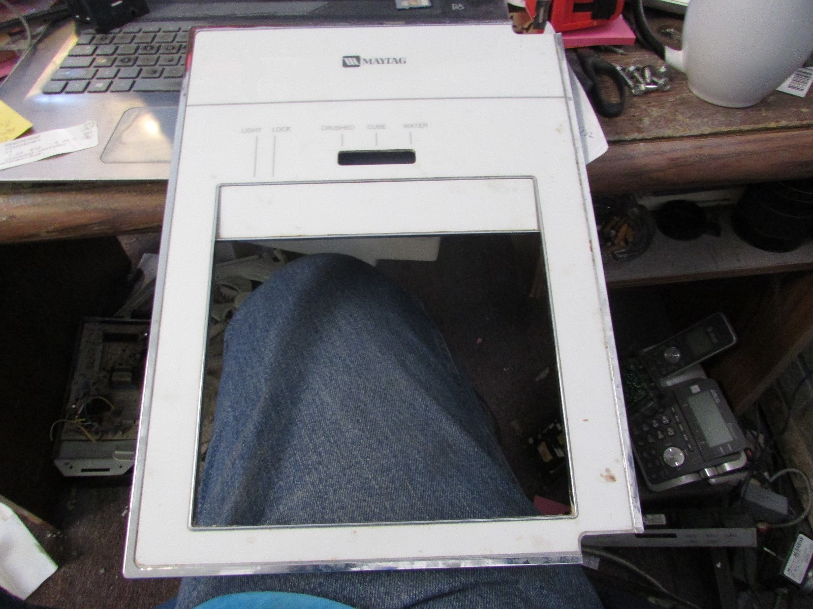 69907-3 / 61001623 Maytag White Refrigerator Dispenser Face Escutcheon