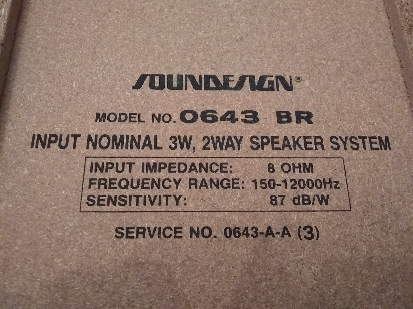 Soundesign Speakers Model 0643 BR (pair)