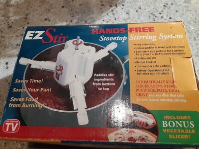 EZ Stir Hands-Free Automatic Stirring Machine ~ Unique Paddles Blend & Mix NOB