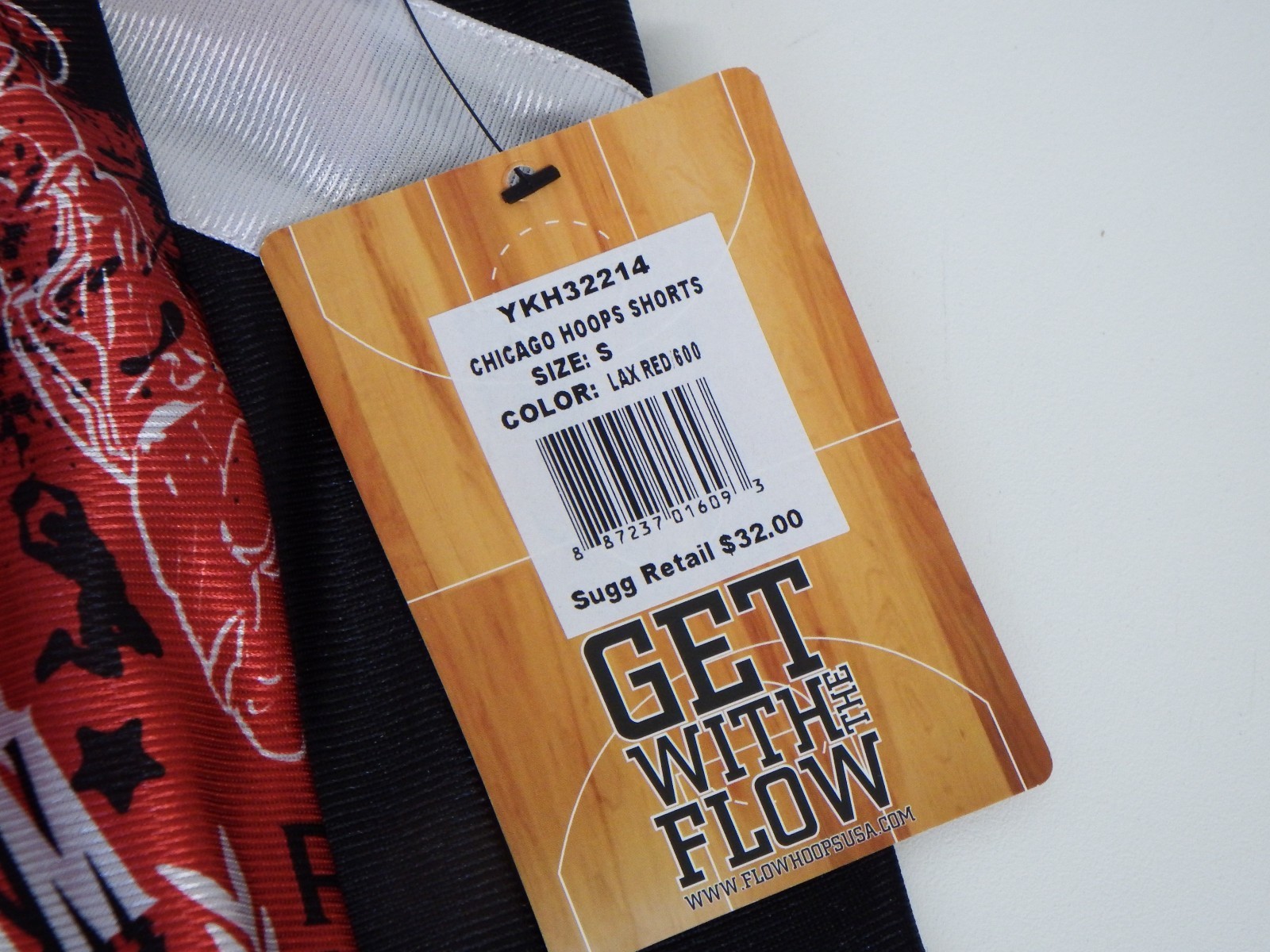 Youth Small  Chicago Hoops Mesh Athletic Shorts Red Flow Society