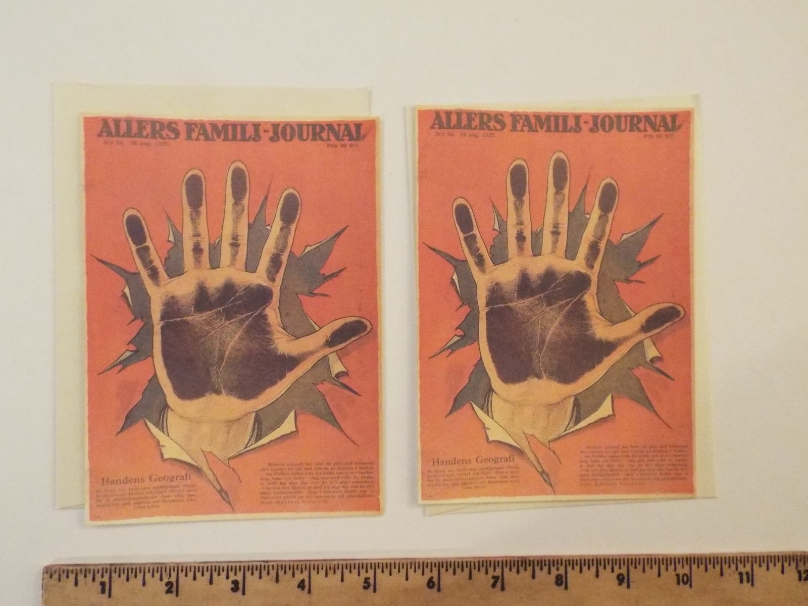NEW-set of 7 ann fiery greeting cards-1998-RARE-fortune-telling-palmistry-hand**