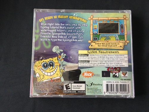 TLC Spongebob SquarePants Typing Learning System for Windows/Mac NEW IN PLASTIC