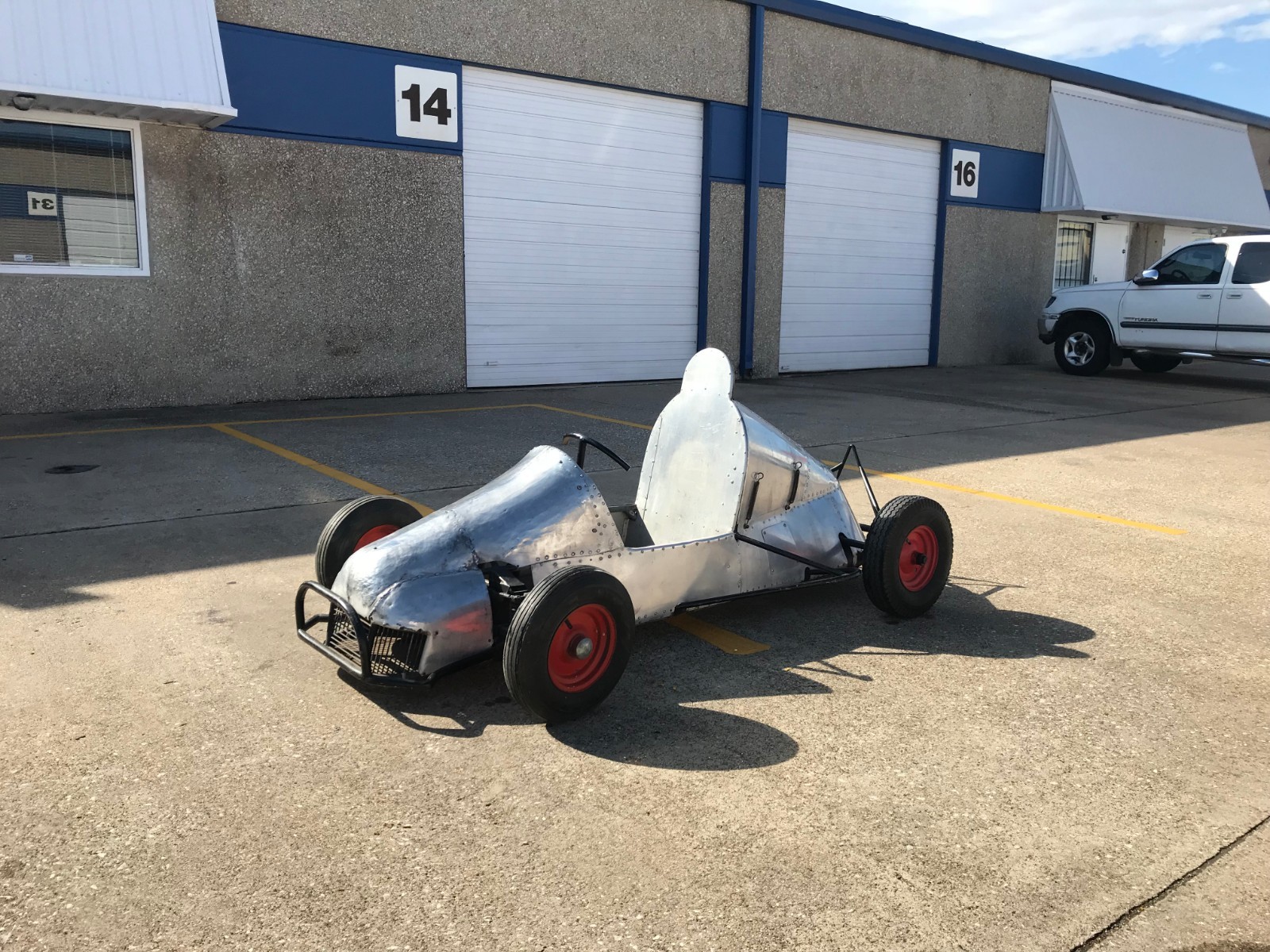 Vintage Aluminum Body Go Kart 1950 1960  Hand Made Folk Art McCulloch Racing