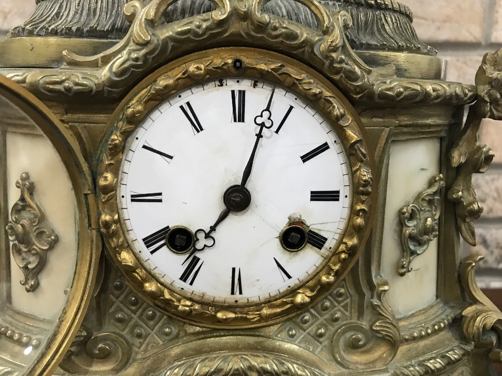 Antique ART NOUVEAU French Vincent Statue Bronze Clock Richard Coeur De Lion