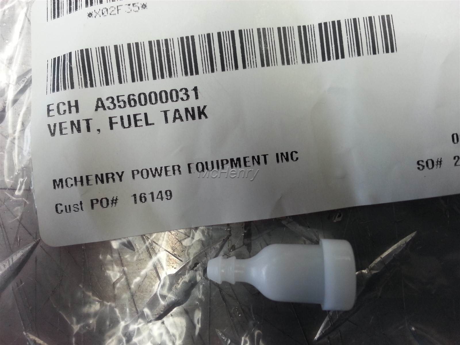Genuine Echo / Shindaiwa VENT, FUEL TANK part # A356000031