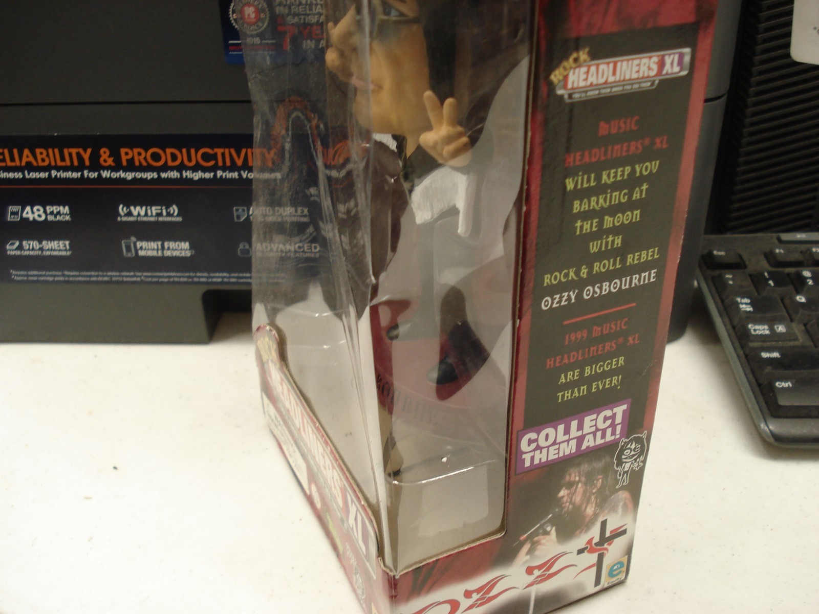 Ozzy Osbourne Rock Headliners XL Figure. NEW, Original Box & Packaging box rough