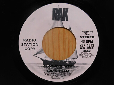 Julie Felix pop rock psych promo 45 Clotho's Web bw Moonlight on RAK