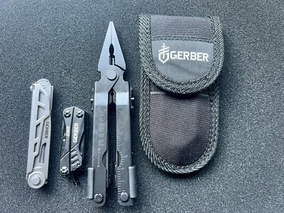 Gerber LOT Multi-Plier MP600 Multi Tool + Armbar Slim + Dime Great Condition NR!