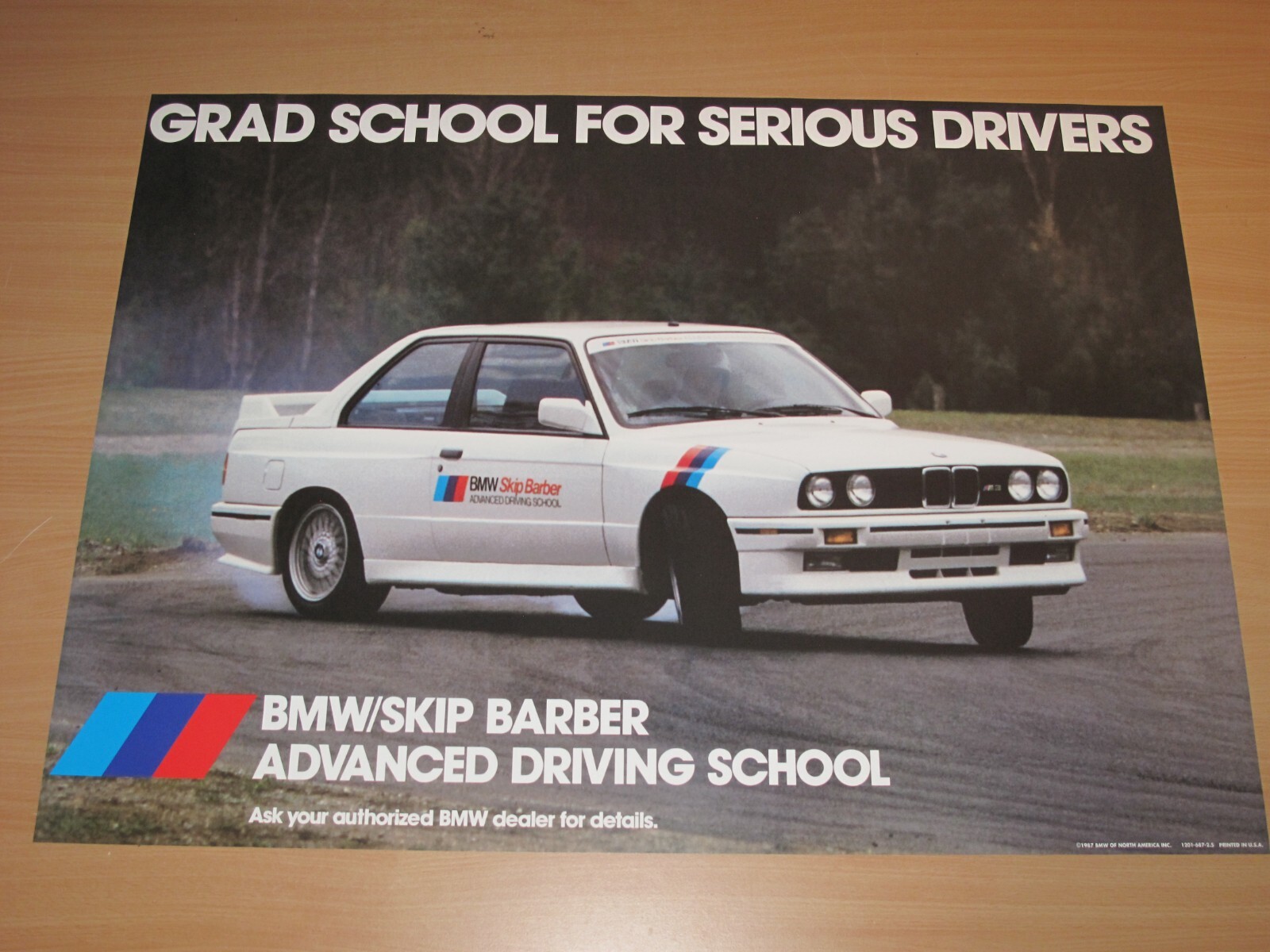 BMW M3 E30 USA Poster 32 - Grad School For Serious Drivers