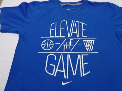 Nike T-Shirt Elevate The Game Blue  Basketball Graphic  Size  Medium Regular  Fi