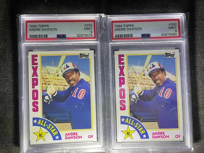Andre Dawson 2 Card Lot 1984 Topps #392 PSA 9 You Get BOTH Cards!! Expos
