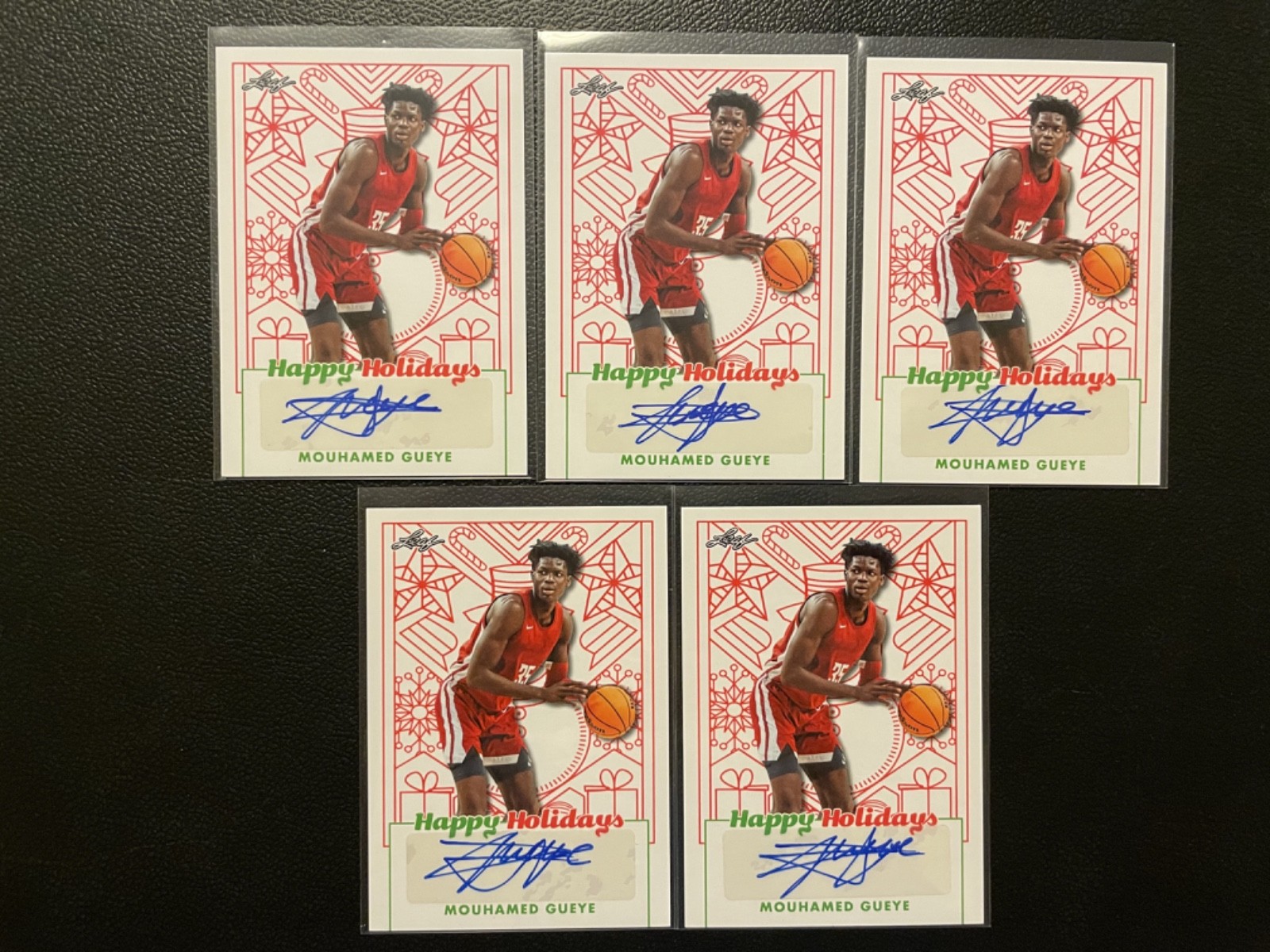 2023 Leaf Happy Holidays Mouhamed Gueye Auto Autograph RC Rookie Lot Of 5 #13