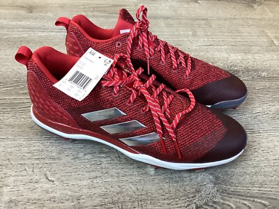 Adidas Mens Power Alley 5 Red Size 15 B39182 New Men s Baseball Cleats Metal