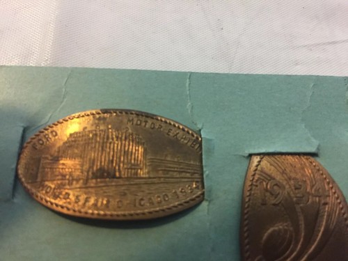 1934 Chicago Worlds Fair Elongated Cent Pressed Penny Set Of 5