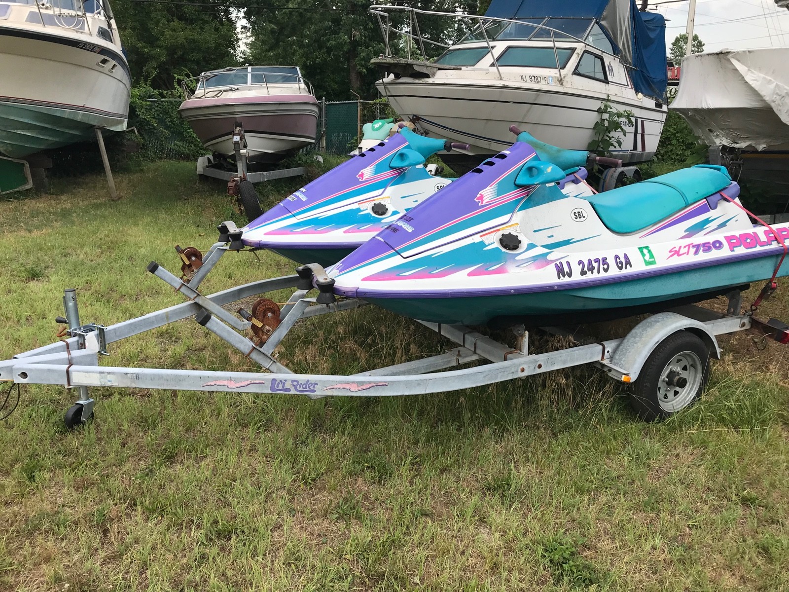 Two 1995 Polaris 750 Jet Skis w Trailer, Burlington NJ | No Fees & No Reserve