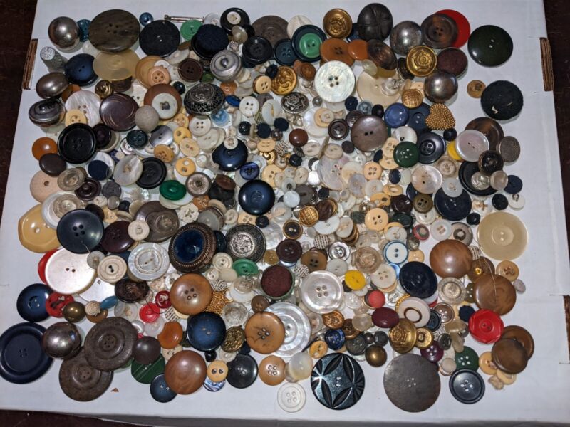 Vintage Estate Buttons Lot of 1.5 Pounds