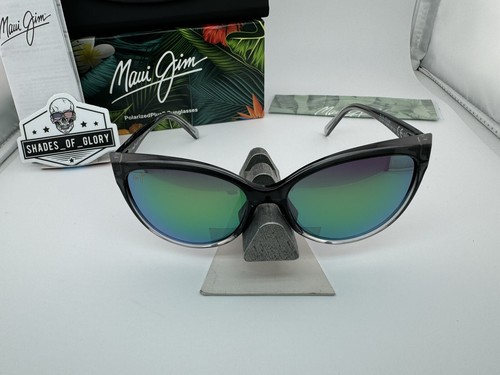 Pre-owned Maui Jim Olu Olu Mj 537-11a Grey Fade W/ Maui Green Polarized Sunglasses
