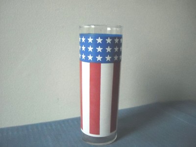 American Red White & Blue 4th of July Flag Vase Glass