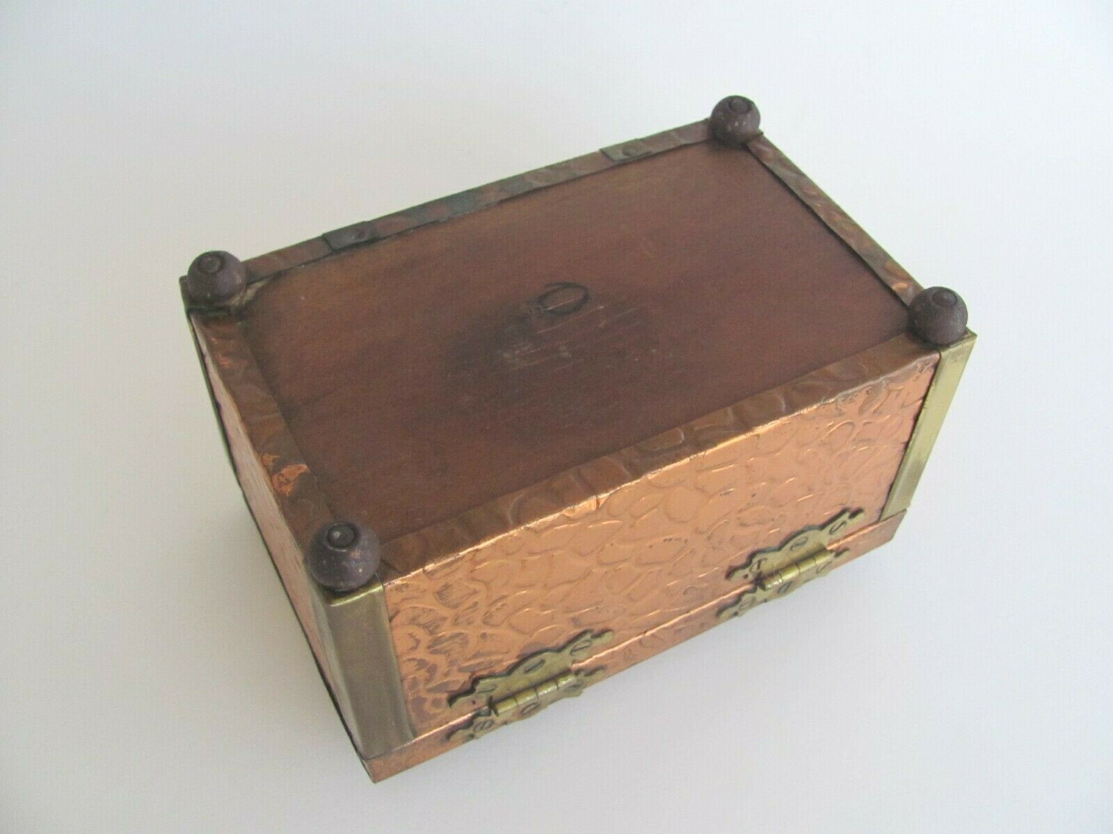 Antique Arts & Crafts Copper Tea Caddy Chest box England