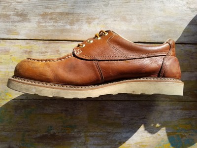 VTG UNBRANDED Mens Brown Soft Toe Vibram Sole Work Shoes Size 13 Wide USA Grunge