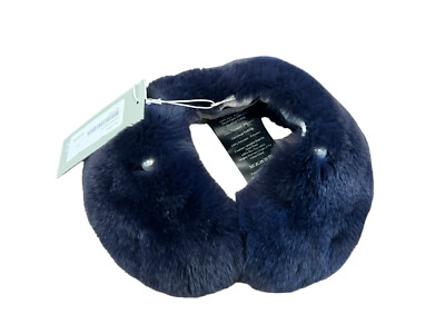 YVES SALOMON ENFANT ECLIPSE NAVY BLUE DYED RABBIT FUR COLLAR KIDS O/S NWT $110