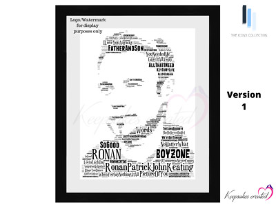 Ronan Keating / Boyzone - Word Art in Portrait in songs Print/Gift/Collectable