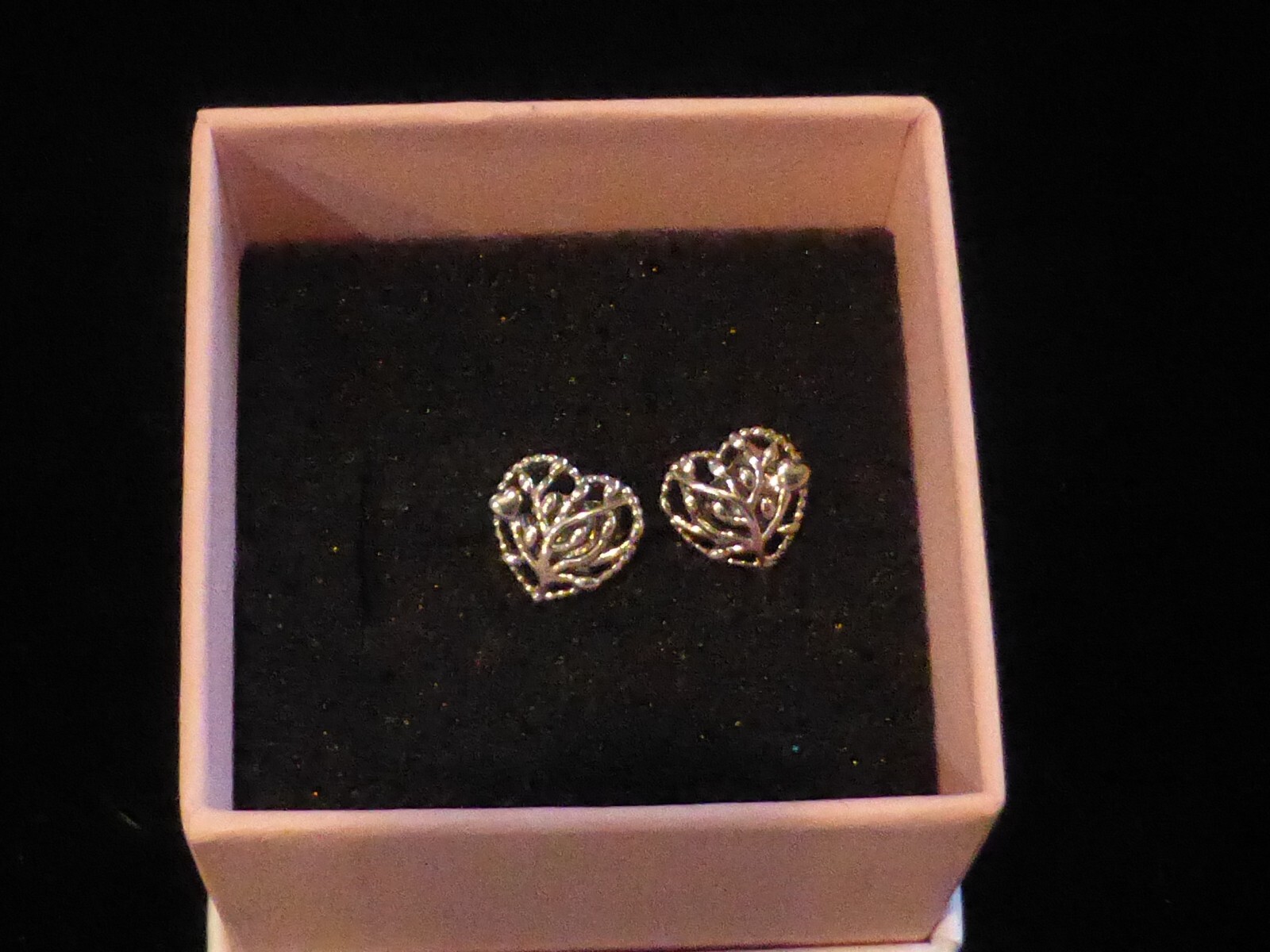 Authentic Pandora Flourishing Heart Stud Earrings NIB