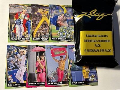 PICK YOUR PLAYER Card Savannah Bananas Party Animals 2024 Leaf Baseball FULL SET