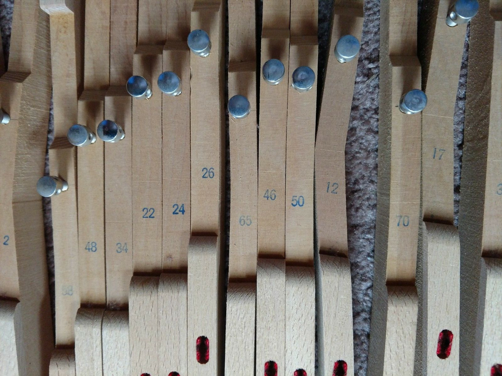 36 Vintage Black Wood Long Grand Piano Keys For Repair Replace Or DIY Craft