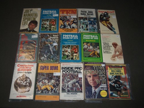 1960'S-1980'S FOOTBALL PAPERBACK BOOKS LOT OF 50 - CW 6004