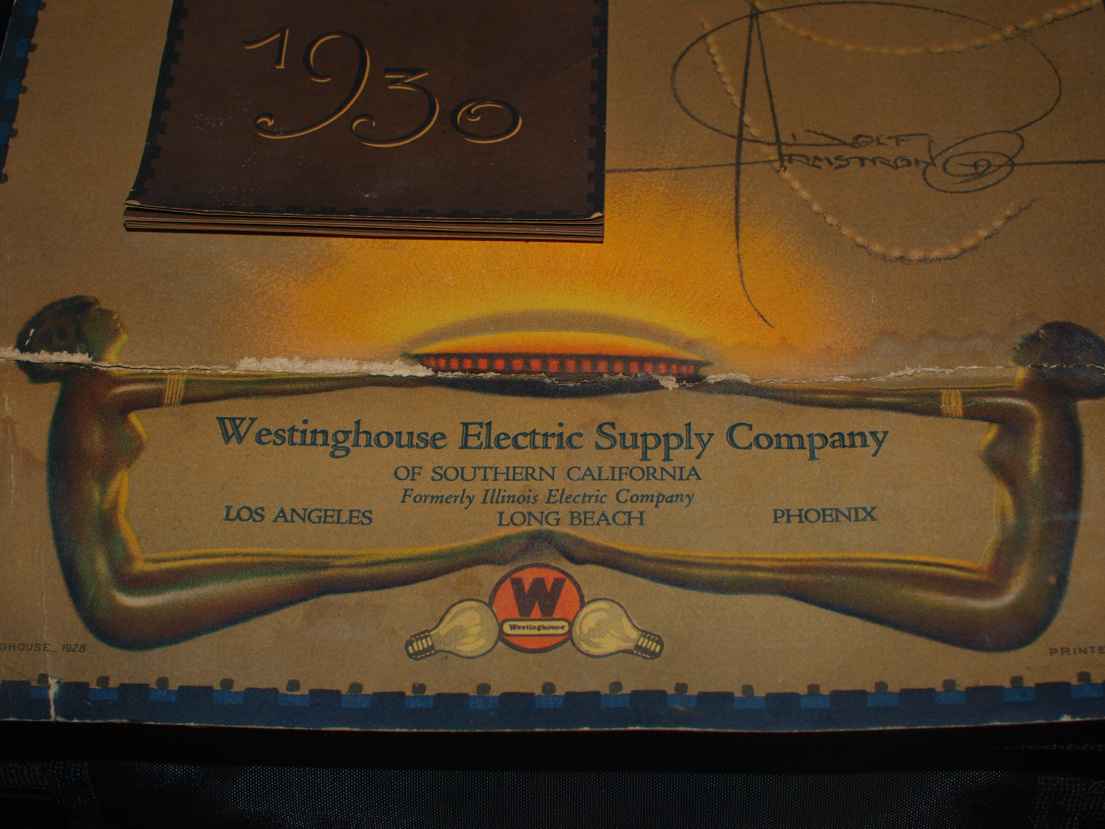Rare 1930 Westinghouse Bulbs Pin-up Calendar Chic - Rolf Armstrong