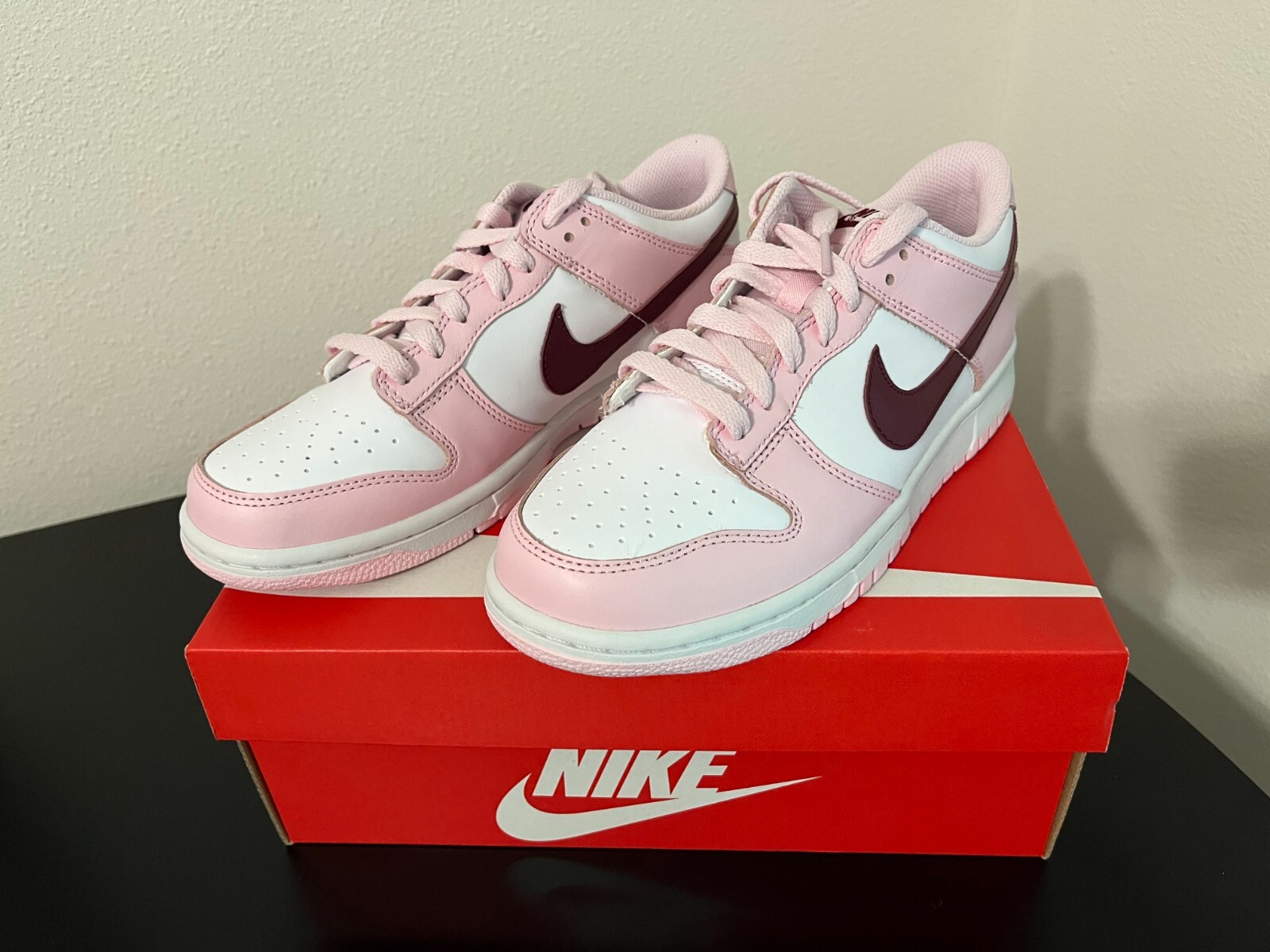 pink and beetroot dunks