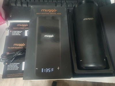 Muggo 12oz Self-Heating Mug Black – 3hr Battery for Coffee, Tea, Travel Use