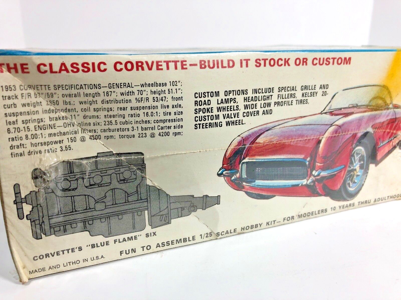 Vintage AMT Street Rods '53 Corvette Model Kit T310 1:25 - SEALED