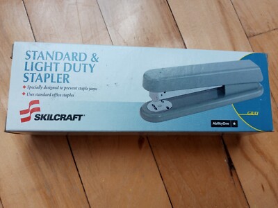 SKILCRAFT Standard Desk Stapler, 20-Sht Cap, Full Strip,Gray