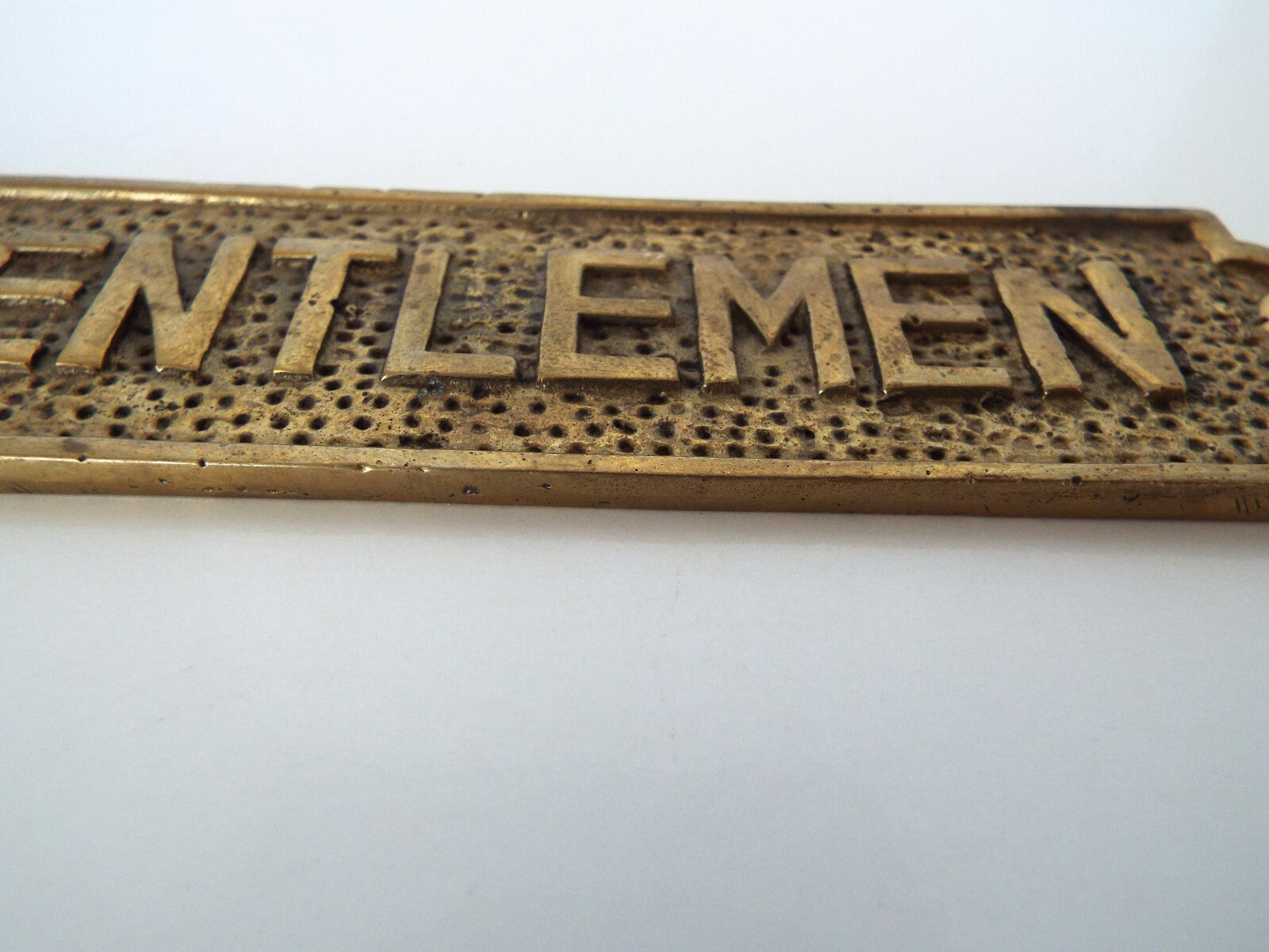 Vintage Gentlemen Brass Nameplate 6