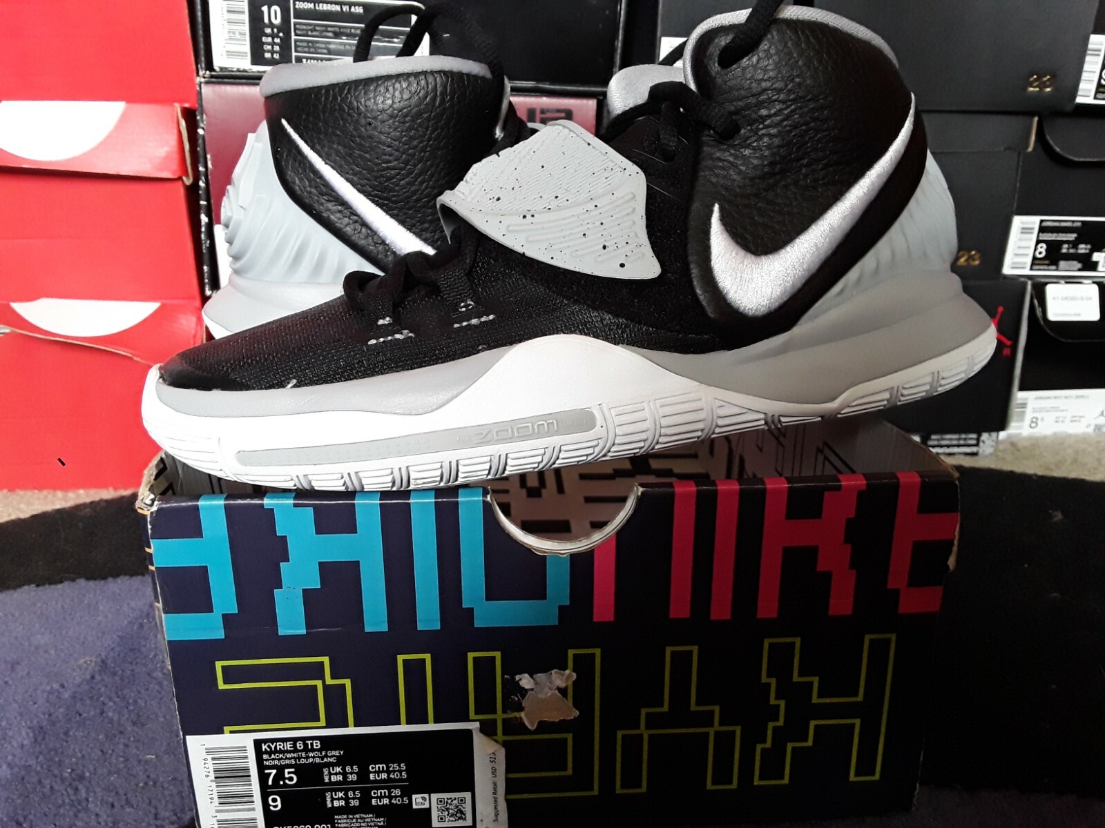 ナイキ NIKE Kyrie 6 NIKE KYRIE 6 (GS) ORACLE AQUA-BLACK-OPTI YELLOW SZ 5Y-WOMENS