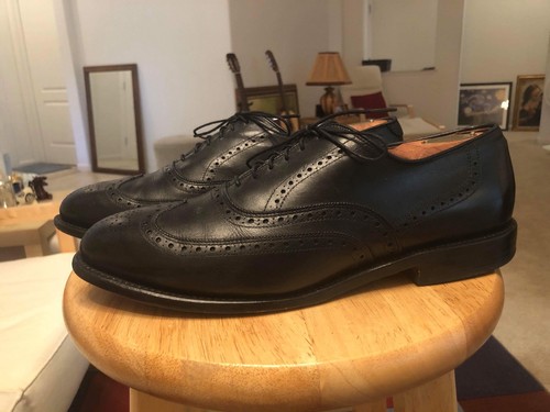 Allen Edmonds Chester Black Men's US9.5D Leather USA Brogue