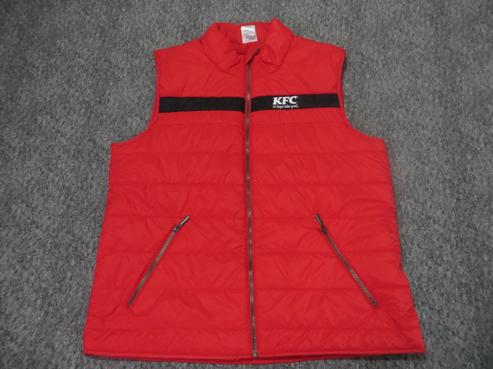 KFC Winter Puffer Vest Mens Large Full Zip Kentucky Fried KFC Winter Puffer Vest Mens Large Full Zip Kentucky Fried