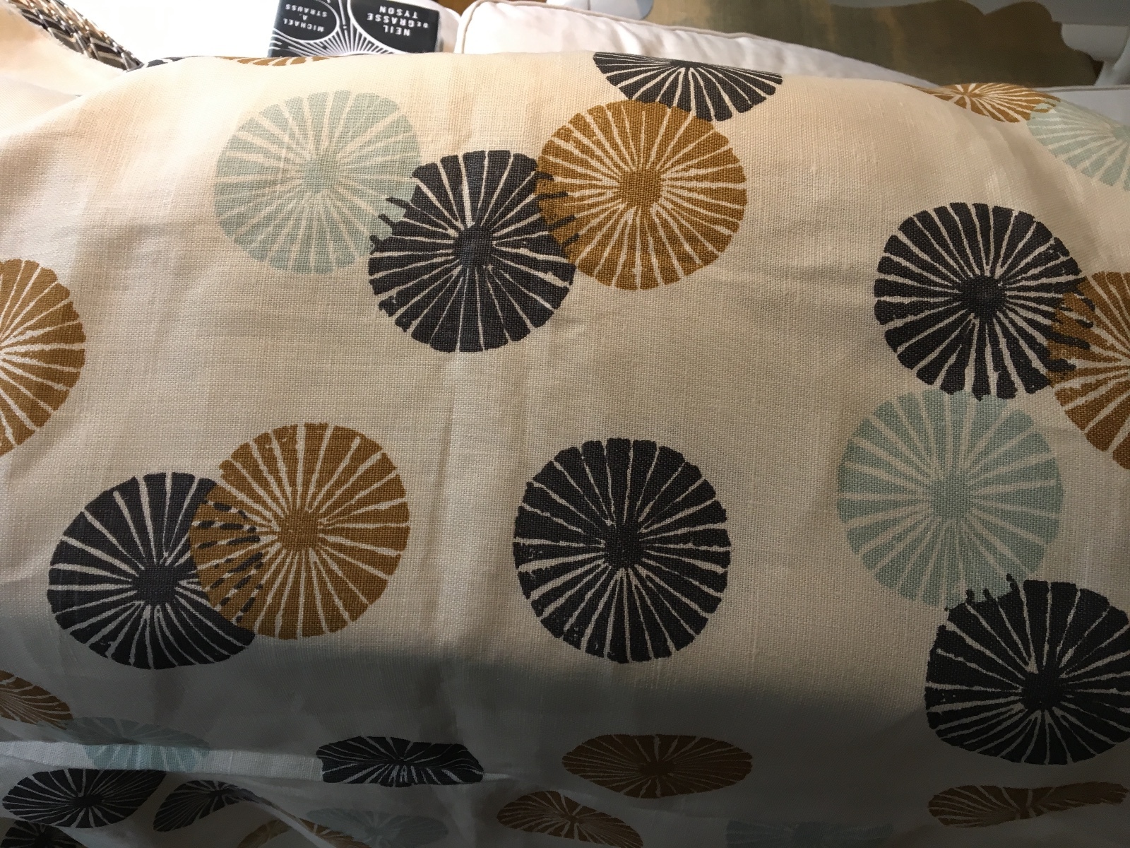 Lee Jofa Groundworks Kasa  Linen Fabric Aqua Brown and Black  46