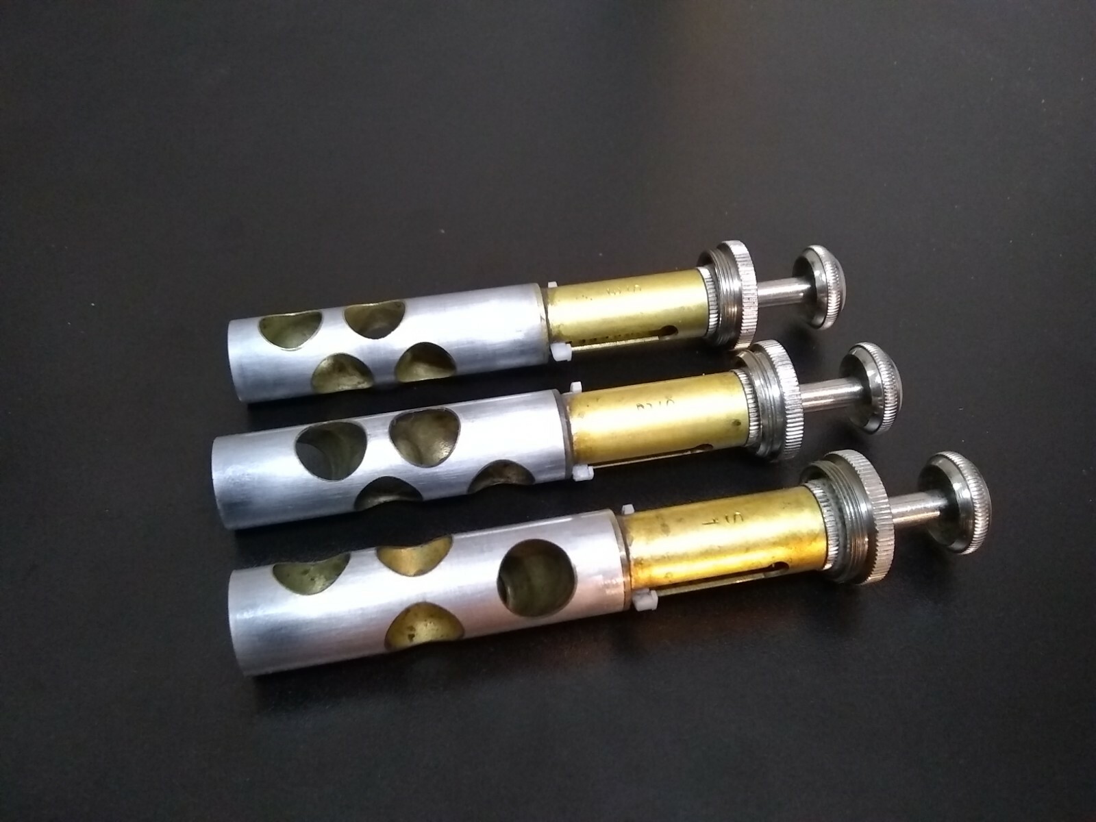 BACH TR300H2 TRUMPET PARTS: ALL 3 VALVE PISTONS COMPLETE VERY GOOD CONDITION