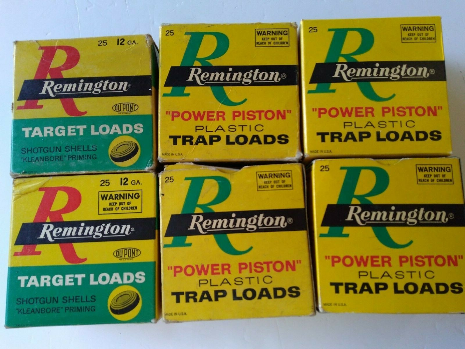 6 Remington Target Loads Shotgun Shells Power Piston Trap Loads Empty Box VTG