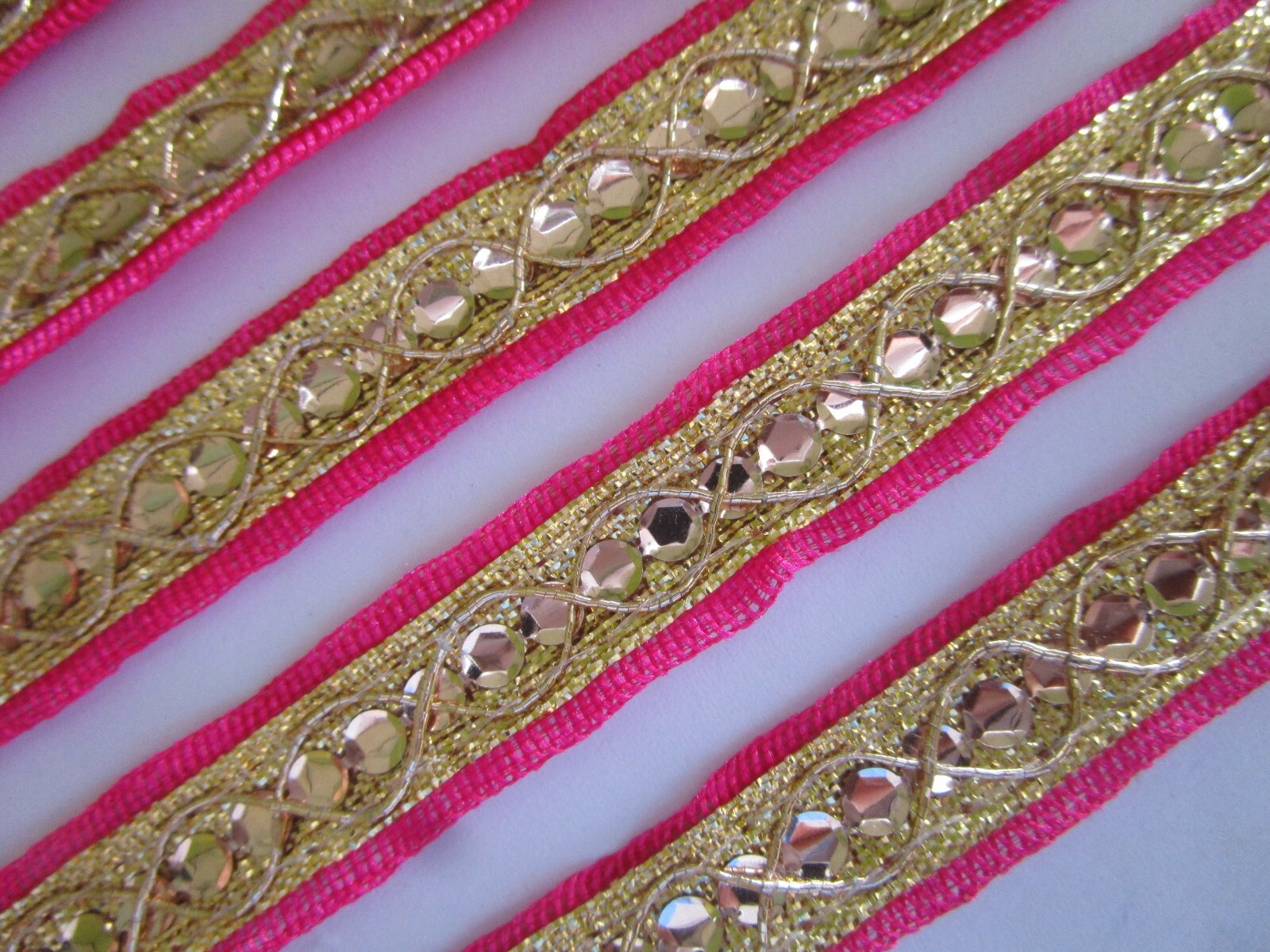 5 METER Borte Spitze Nichtelastisch Magenta Silber 5 mm elegante top mode