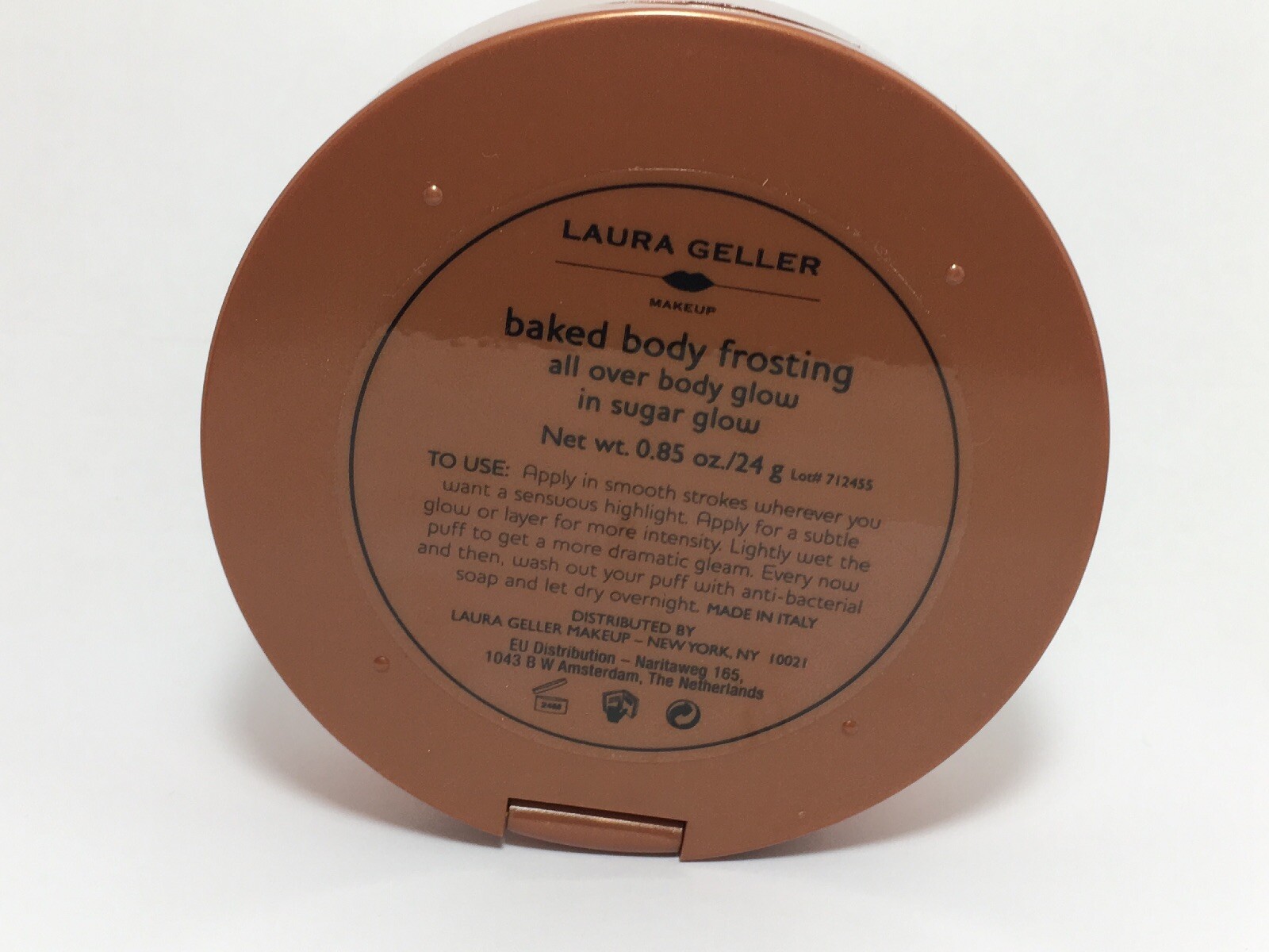 Laura Geller Baked Face & Body Frosting Sugar Glow .85oz FULL SIZE With Puff