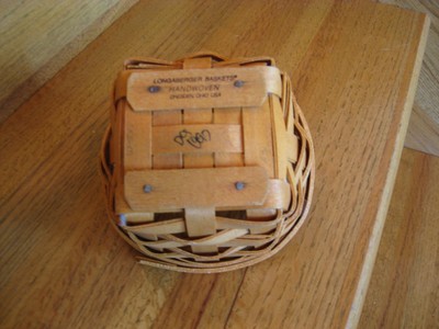 Longaberger Thyme Booking Basket 97 cute with leather ears  Rare *free shipping*
